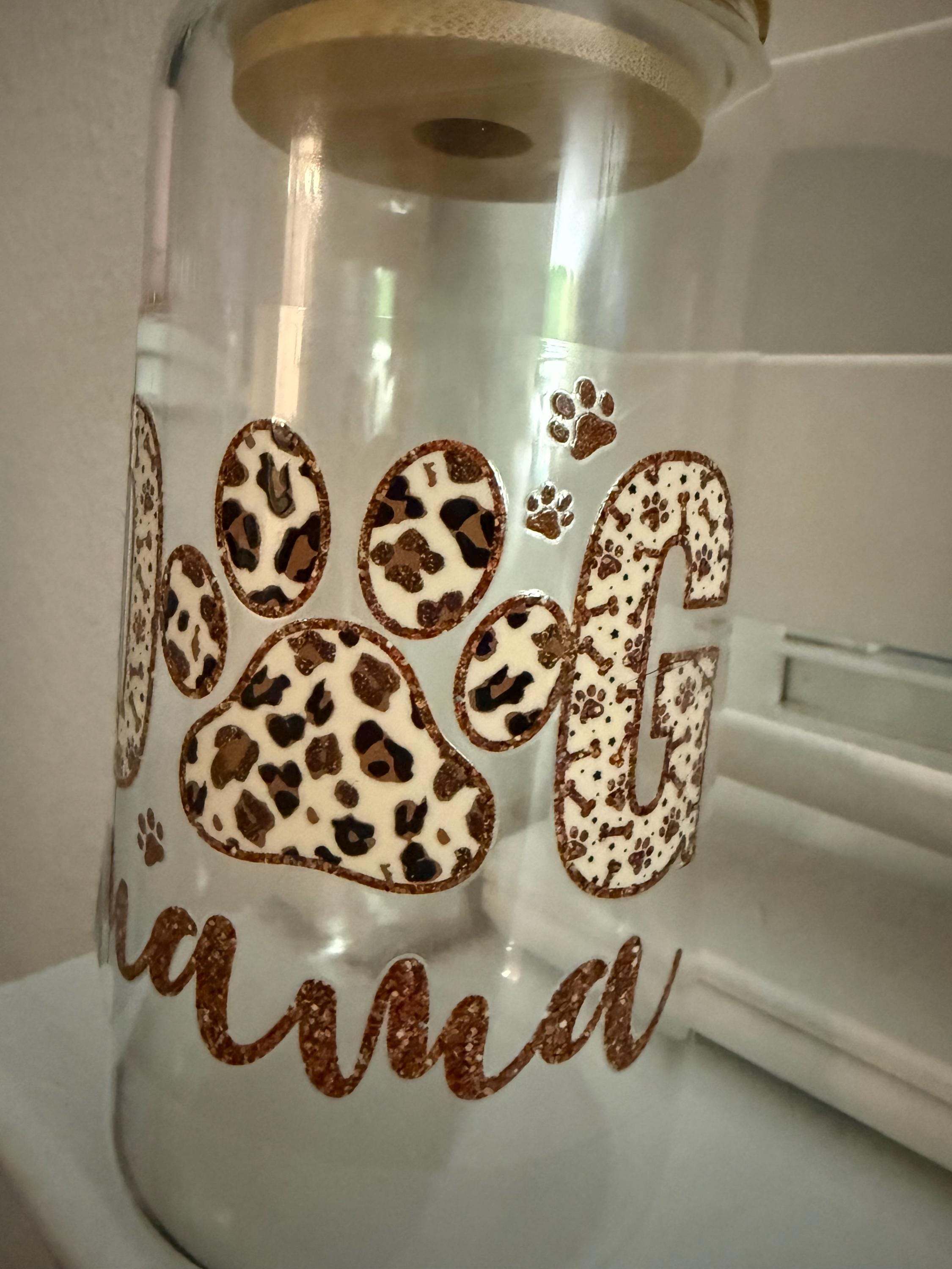 Dog Mama Bones and animal print Tumbler