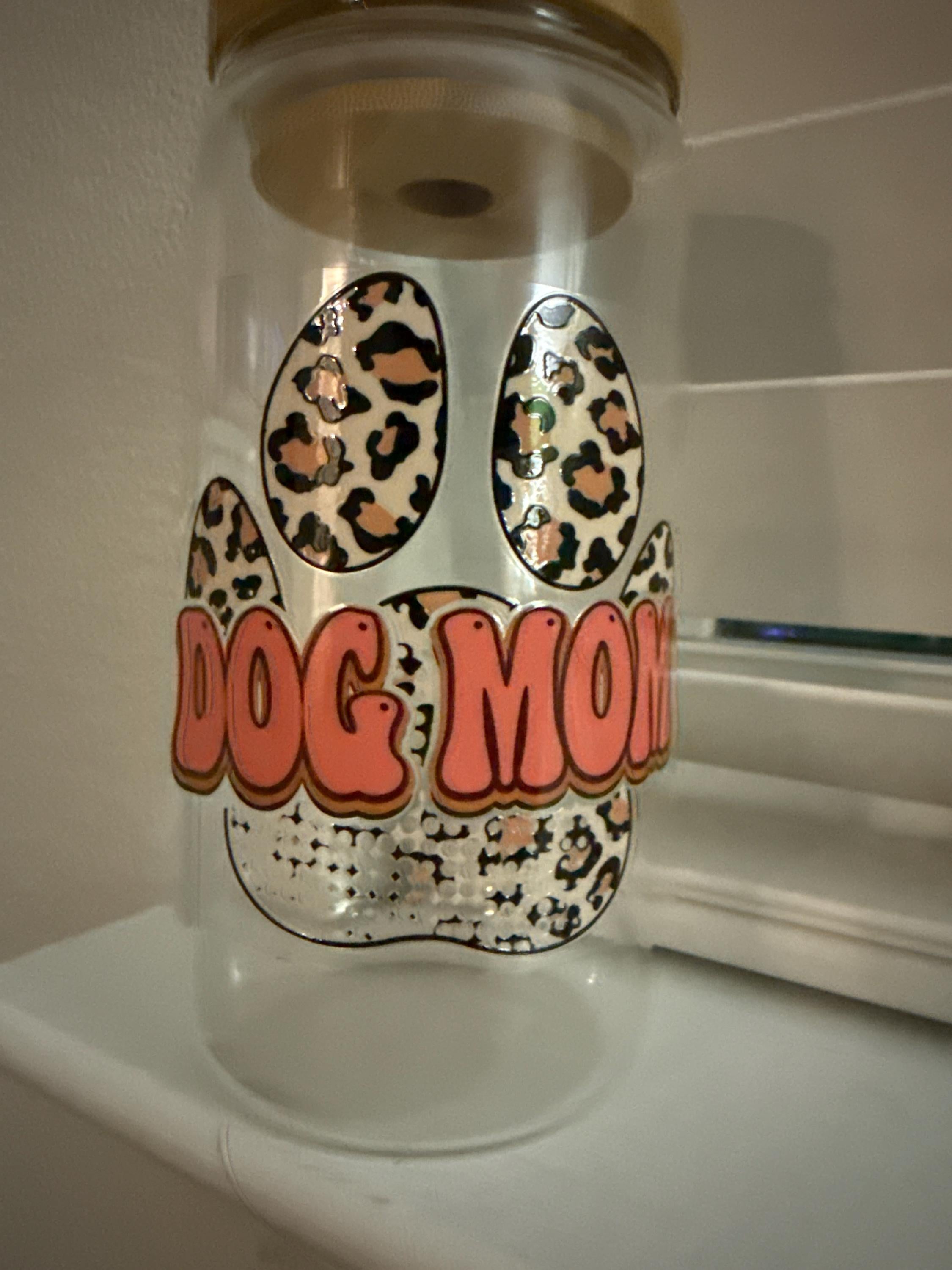 Dog Mom animal print Tumbler
