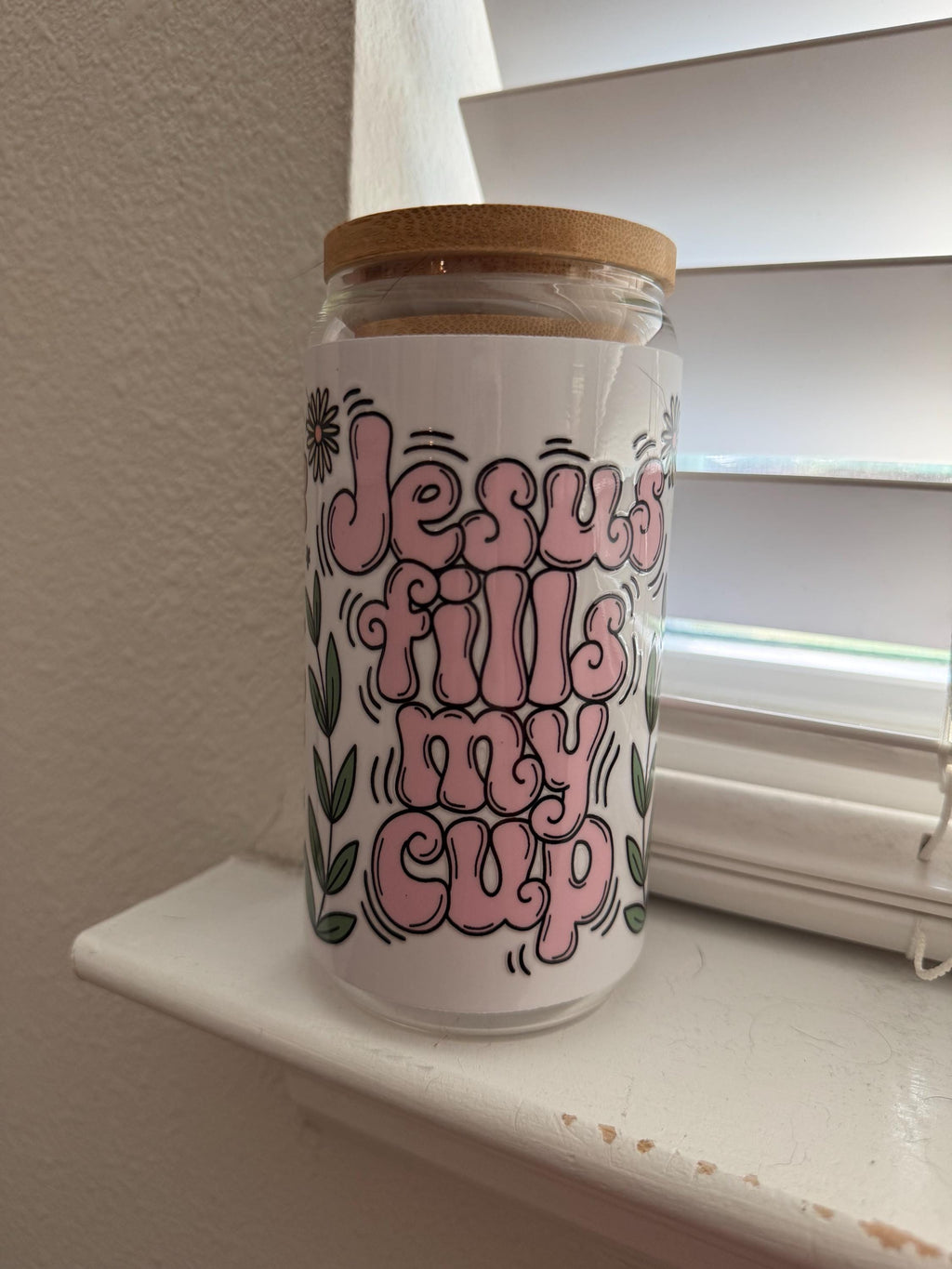 Jesus fills my cup tumbler with straw