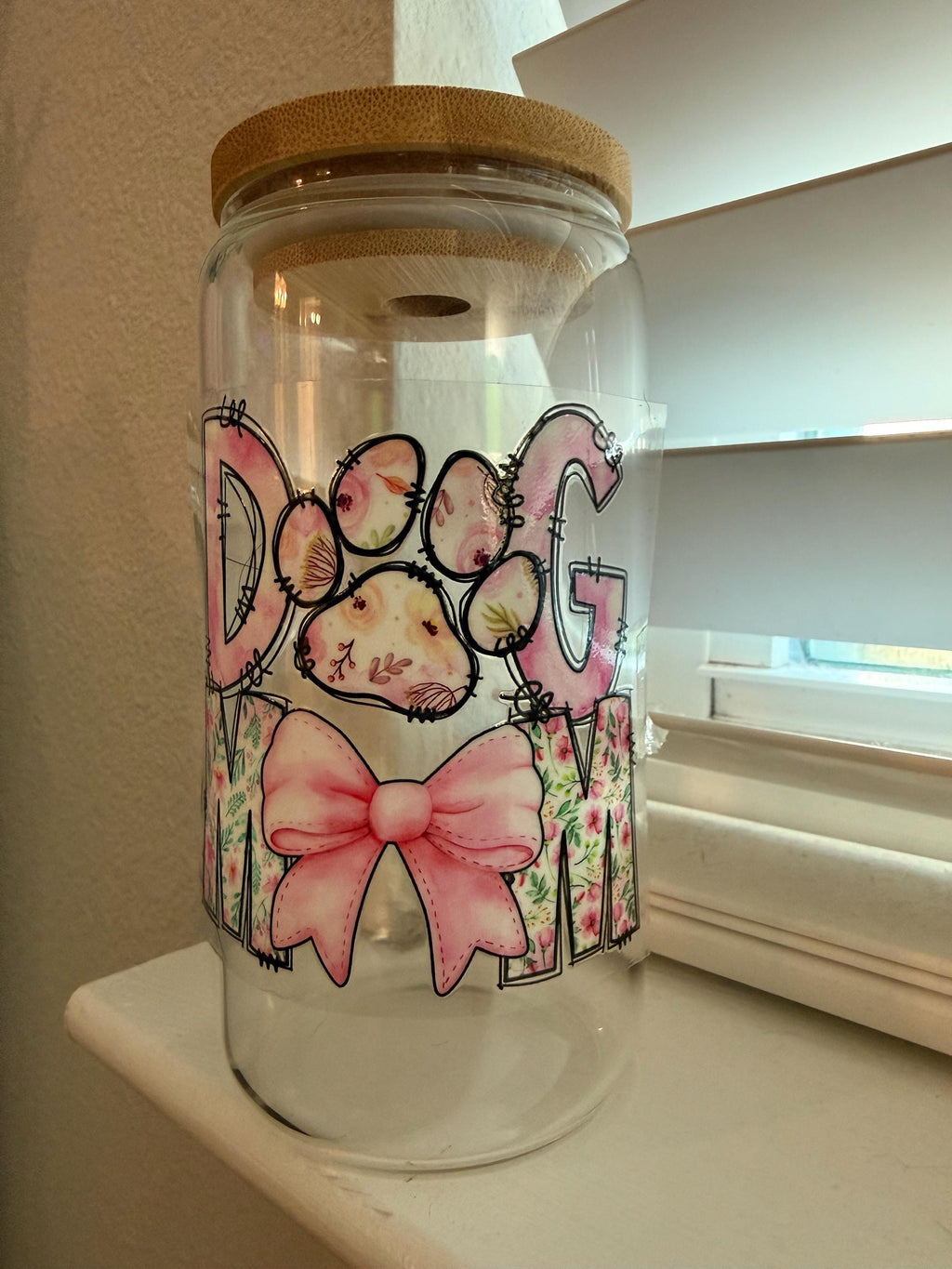 Dog Mom Pink Floral Tumbler