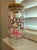 Dog Mom Pink Floral Tumbler