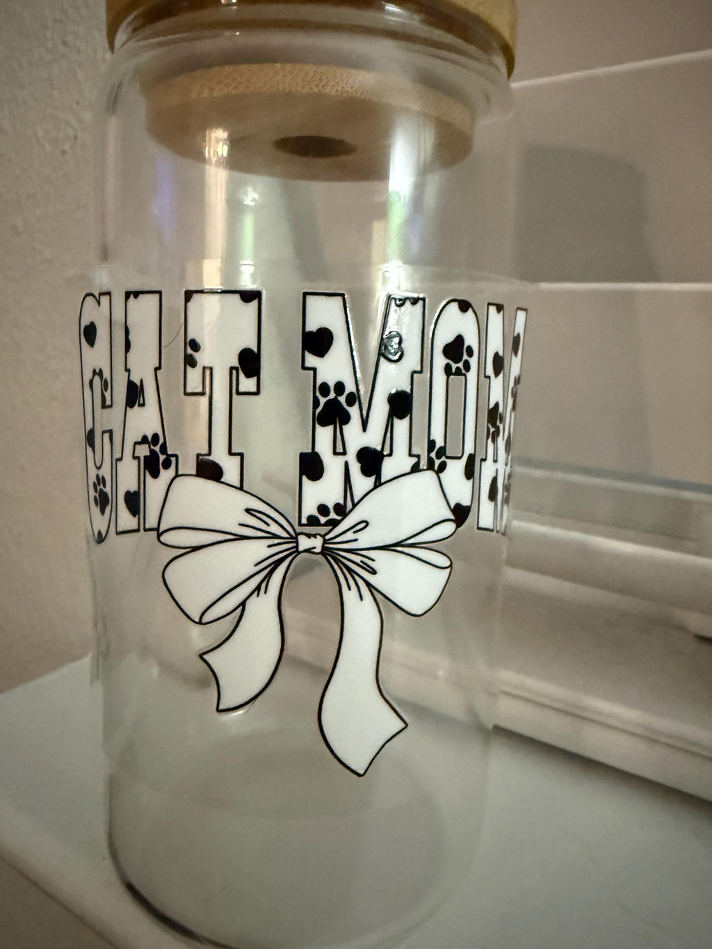 Black and White Cat Mom Tumbler
