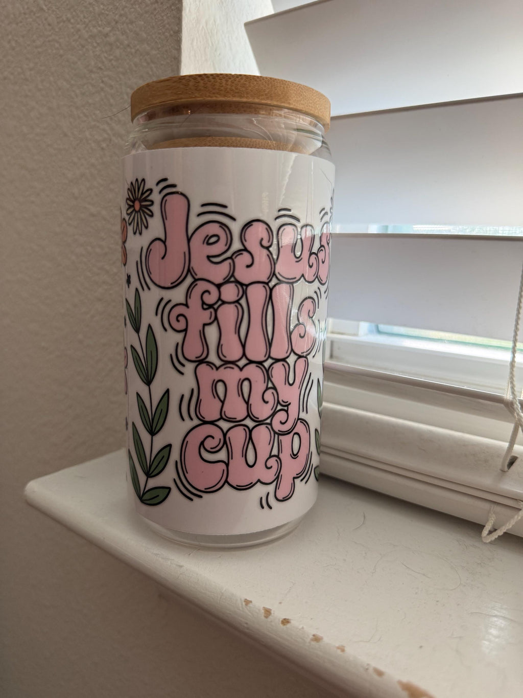 Jesus fills my cup tumbler with straw