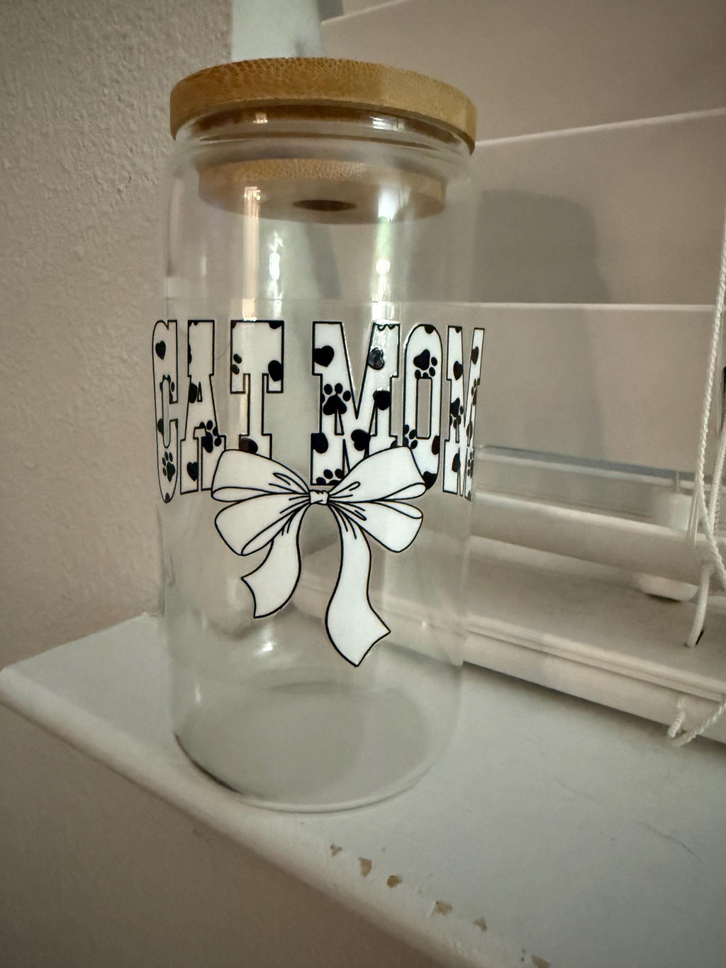 Black and White Cat Mom Tumbler