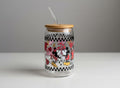 Retro Cartoon Glass Can Cup | Valentine's Day Iced Coffee Tumbler