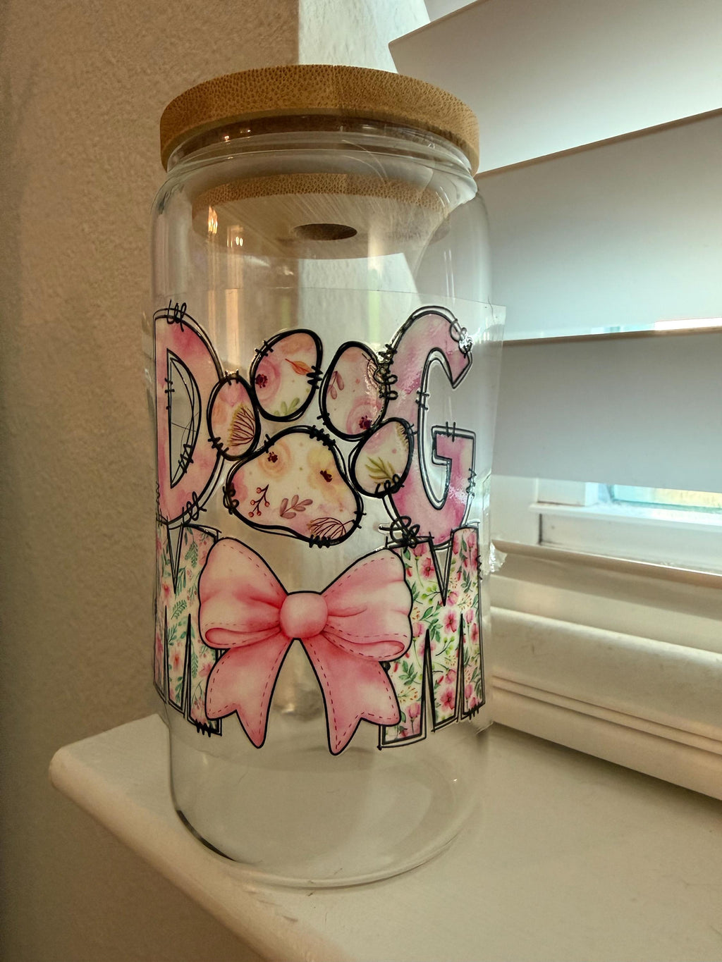 Dog Mom Pink Floral Tumbler