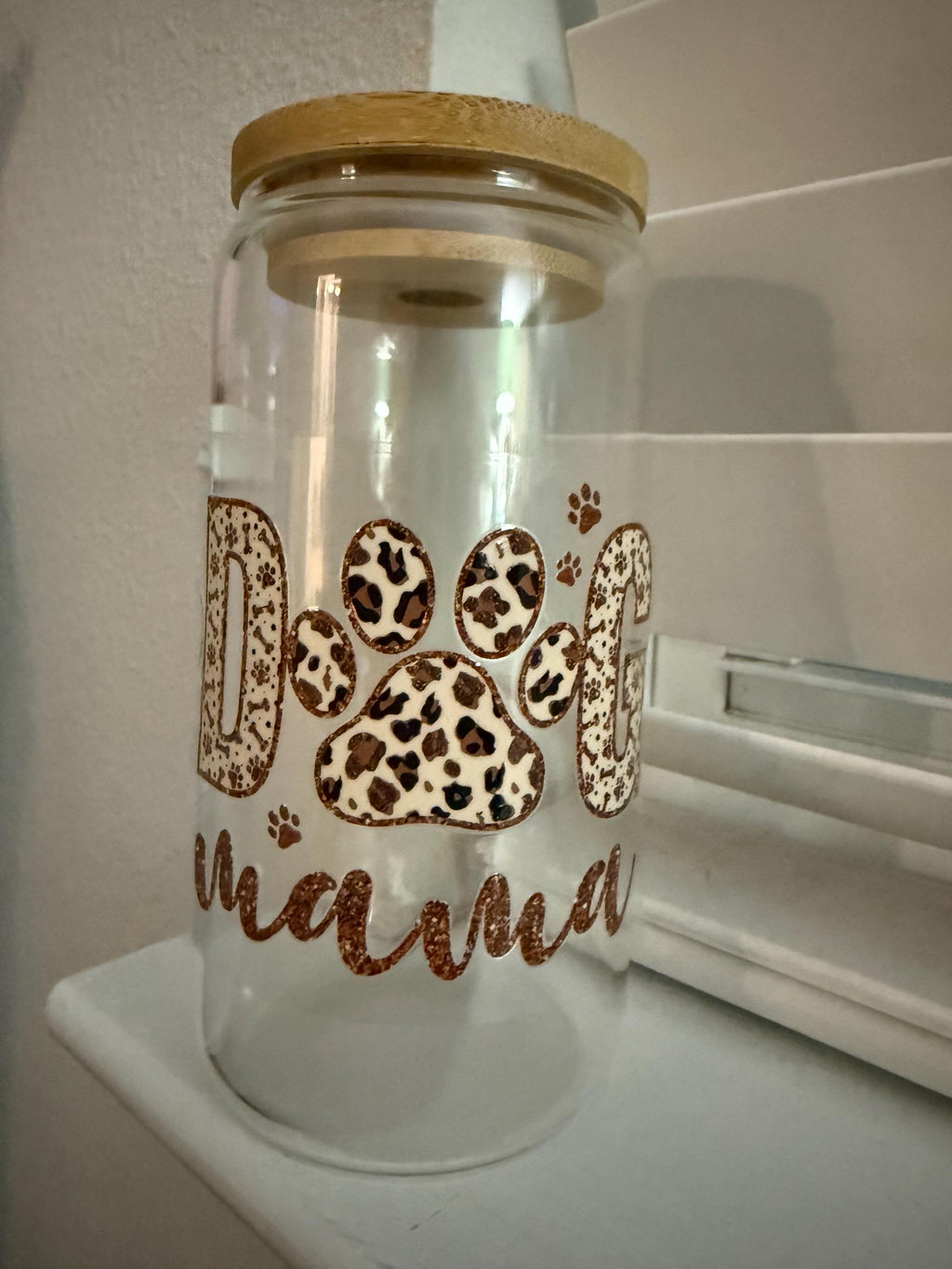 Dog Mama Bones and animal print Tumbler