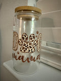 Dog Mama Bones and animal print Tumbler