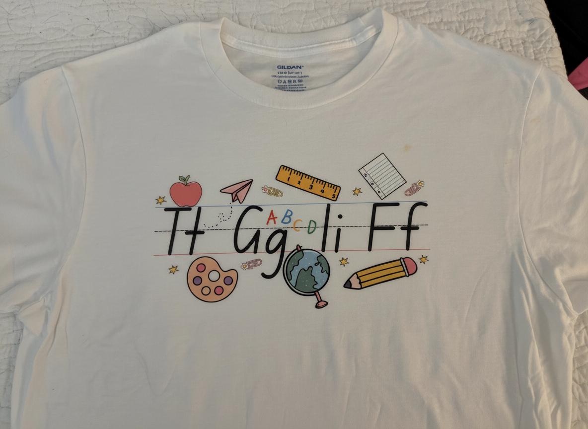 Funny Teacher T-Shirt | Elementary School Icons Graphic Tee