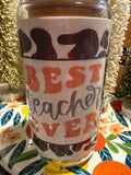 Teacher Cow Print Tumbler