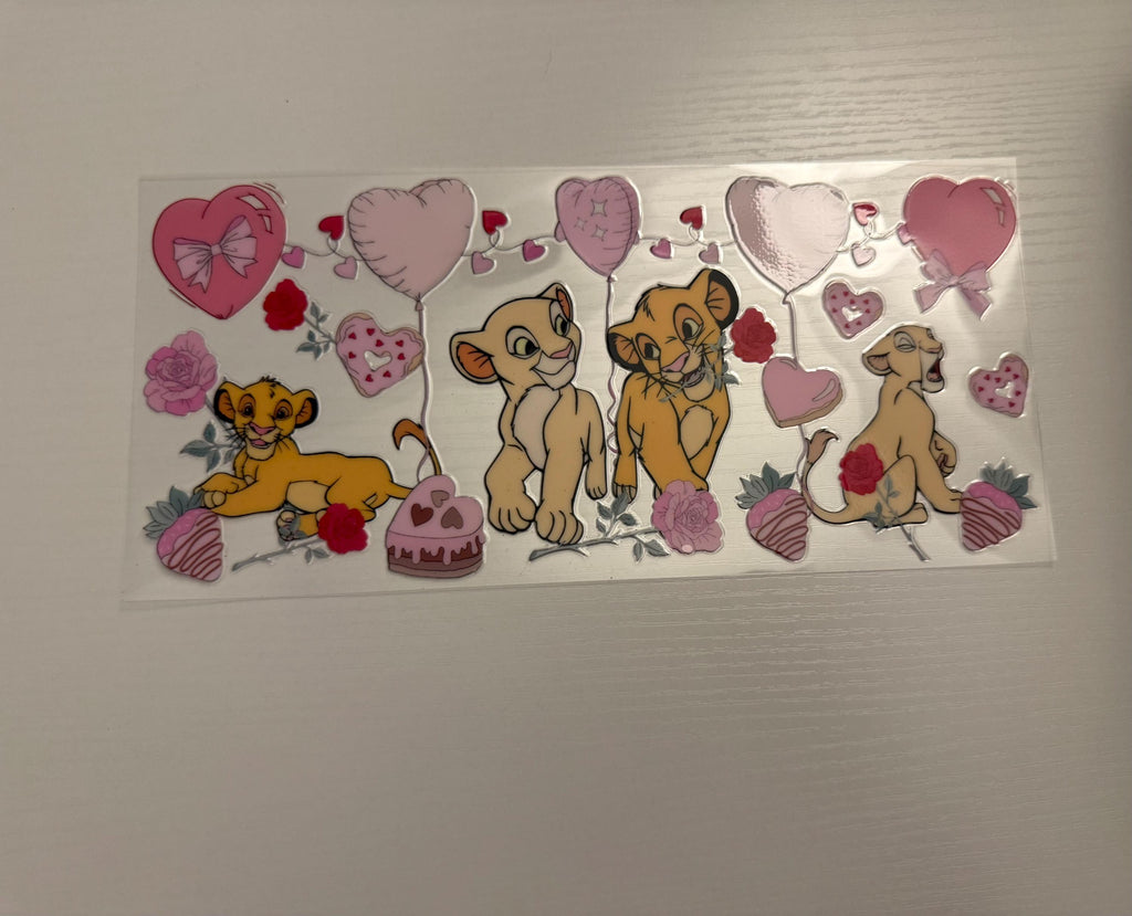 Cartoon Cub Love Glass Can Cup | Bamboo Lid & Straw, Valentine's Day